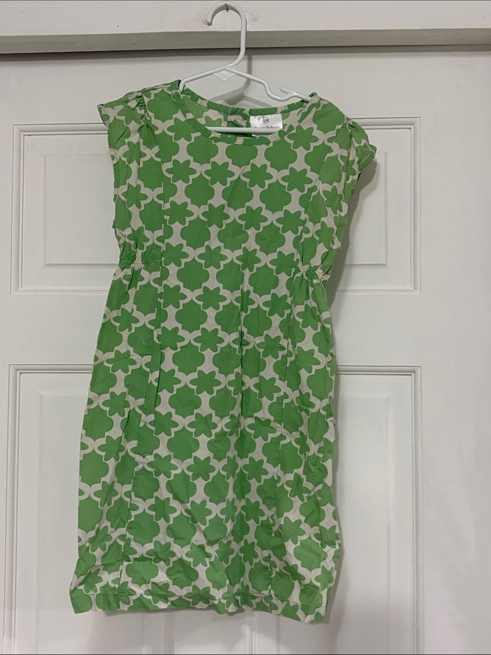 Hanna Andersson Green and White Floral-Patterned Casual Dress